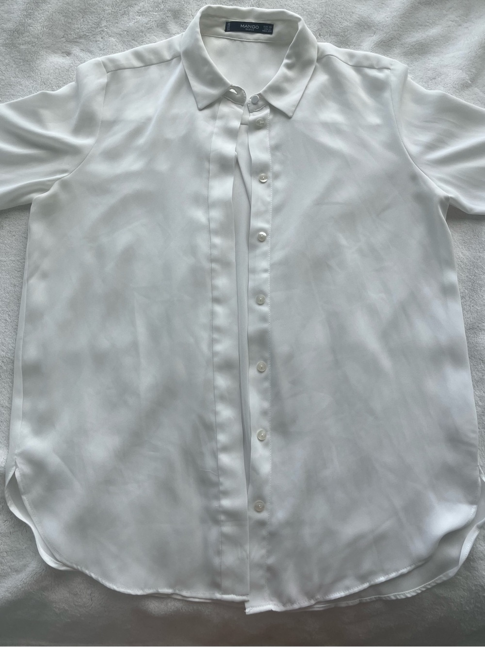 Mango Classic White Button-Down Blouse